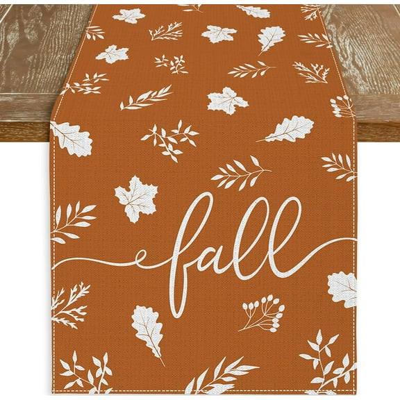 Fall Table Runner 13x72 Inch Orange Maple Leaf Watercolor Vintage Autumn Table Runner Fall Dining Table Decor for Home Thanksgiving Harvest Party Decorations