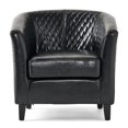 thumbnail image 2 of Black Color - Quilted Leather - Living Room - Fashionable Seating Option, 2 of 4