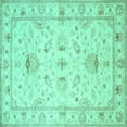 thumbnail image 1 of Ahgly Company Indoor Square Oriental Turquoise Blue Traditional Area Rugs, 6' Square, 1 of 4
