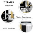 thumbnail image 5 of Modern Geometric Shower Curtain Black White Gold Geometry Squares Bath Curtain Abstract Mid Century Farmhouse Hotel Home Bathtub Decor Waterproof Curtain for Bathroom with Hooks 72x72 Inches, 5 of 6