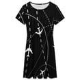 thumbnail image 3 of Airplanes Background with Trajectory Dress Fashion Beach Short Sleeve Dresses Female Party Printed Sundress, 3 of 7
