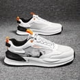thumbnail image 6 of Men'S Low-Top Sneakers - Breathable Mesh & Synthetic, White & Black Accents, Cushioned MD/Rubber Sole, Lace-Up Casual & Light Sports Shoes  Versatile Footwear, Modern Sneakers for All-Season Comfort,, 6 of 8