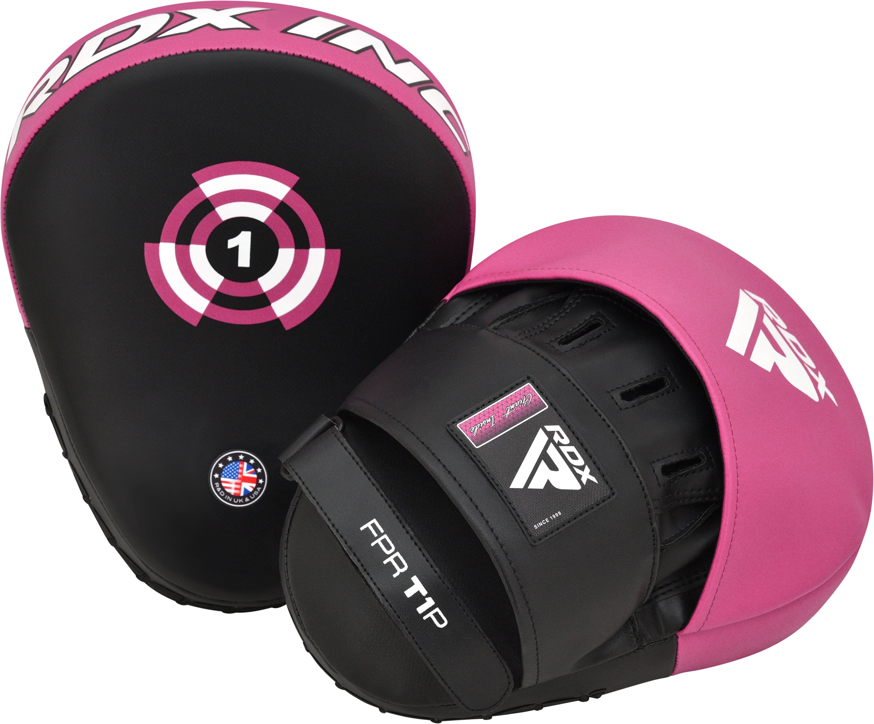 RDX Boxing Gloves and Pads Set, Maya Hide Leather Hook and Jab Curved Focus Mitts Punching Gloves for MMA, Muay Thai, Kickboxing Coaching, Martial Arts, Hand Target Strike Shield