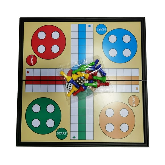 Amdohai Portable Magnetic Ludo Board Games Folding Flight Game Flying Chess Entertainment Educational Gift for Children Students Adults Family Home School Travel