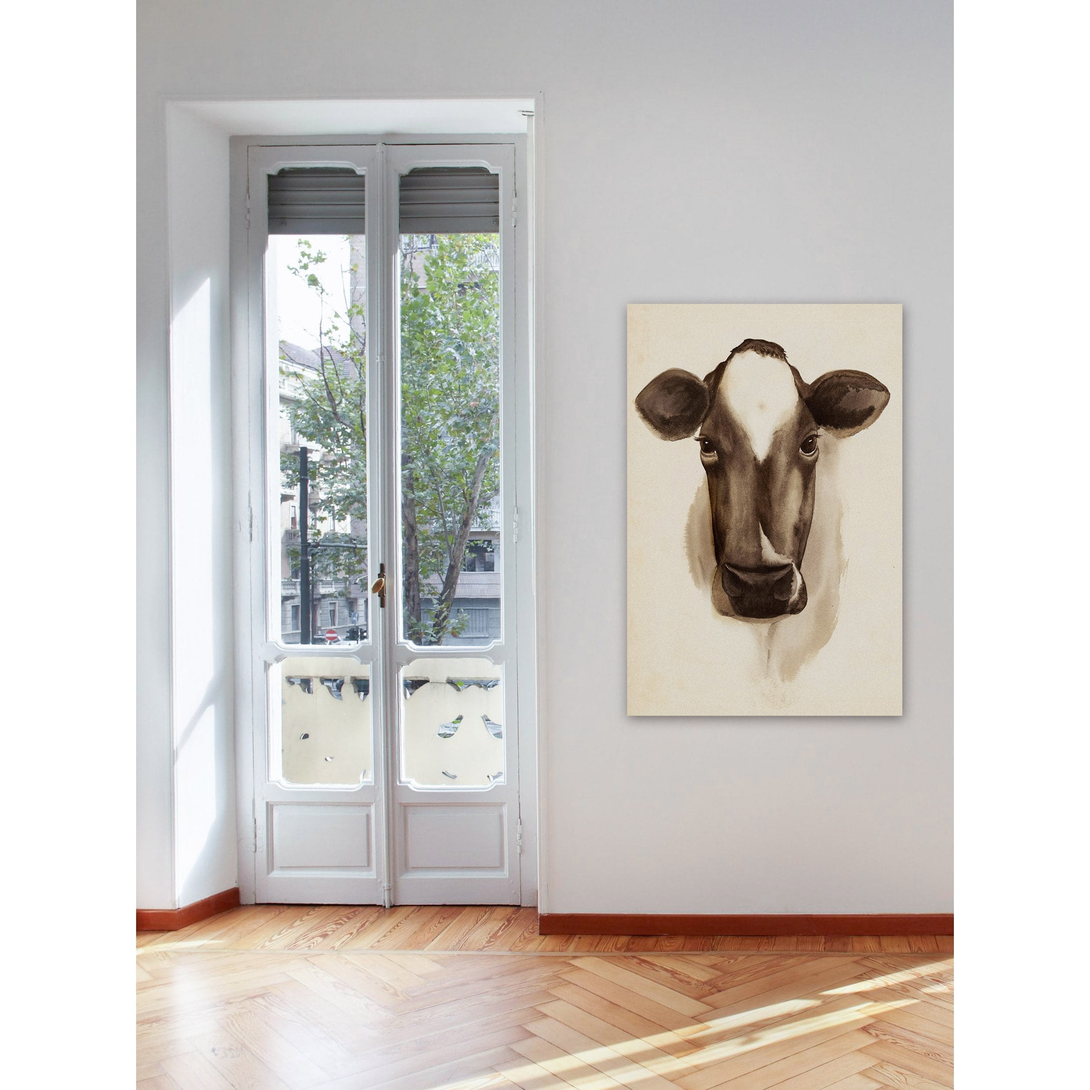 Marmont Hill "Bovine Stare II" Painting Print on Wrapped Canvas