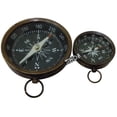 thumbnail image 2 of Vintage Brass Pocket Compass Chrome Finish Nautical Poem Compass Marine Gift Set of 2, 2 of 6
