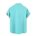 thumbnail image 5 of VBTAPA Mens Striped Button Down Shirt Short Sleeve Casual Beach Shirts Summer Vacation Tops on Sale Light Blue XXXXL, 5 of 6