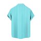 thumbnail image 5 of Blusa y camisa de manga corta con cuello vuelto y botones para hombre, estilo cárdigan vertical de manga corta con cuello vuelto y bolsillo, blusa de poliéster para hombre, 5 of 5