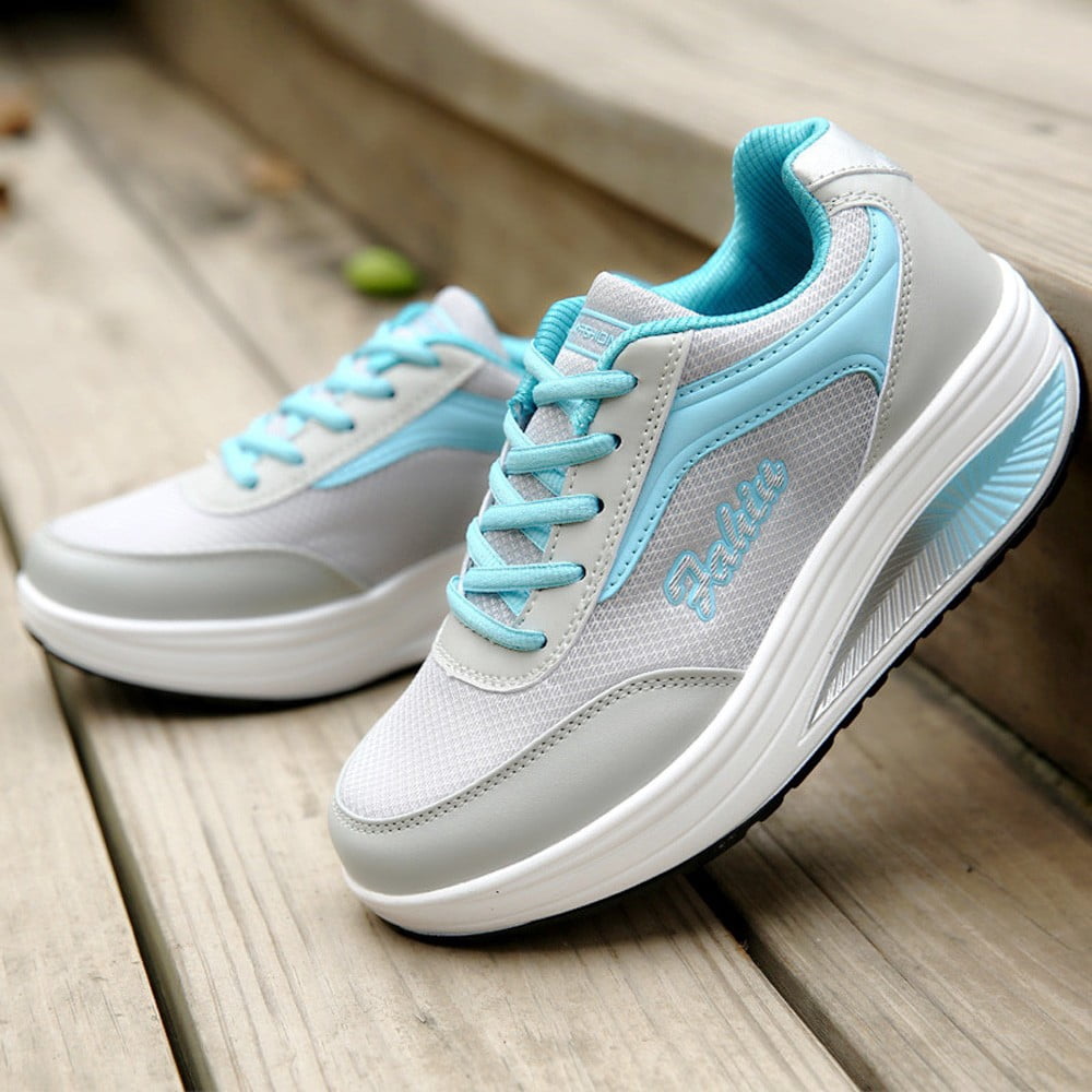 Womens Shoes Womens Tennis Shoes Sneaker Soft Mesh Blue Size 7