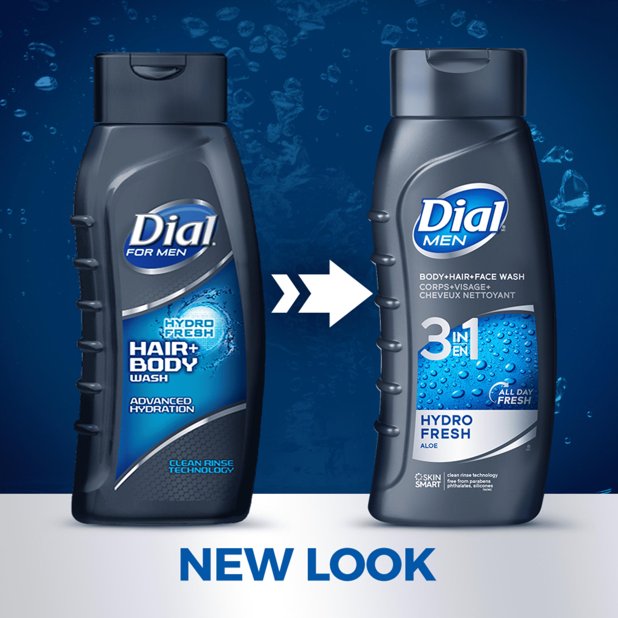 Dial Men 3in1 Body, Hair and Face Wash, Hydro Fresh, 20 fl oz ...
