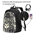 thumbnail image 2 of Fotbe Abstract Cat Faces Pattern Mochila con Estampado y Puerto USB para Hombre y Mujer, Mochila Antirrobo, Mochila de Viaje, Mochila Escolar, Mochila Universitaria, 2 of 7