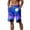 A-Blue695, variant on Men's Sunset Print Swim Shorts Elastic Waist Pocket Swim Shorts Tropical Travel Long Trunks