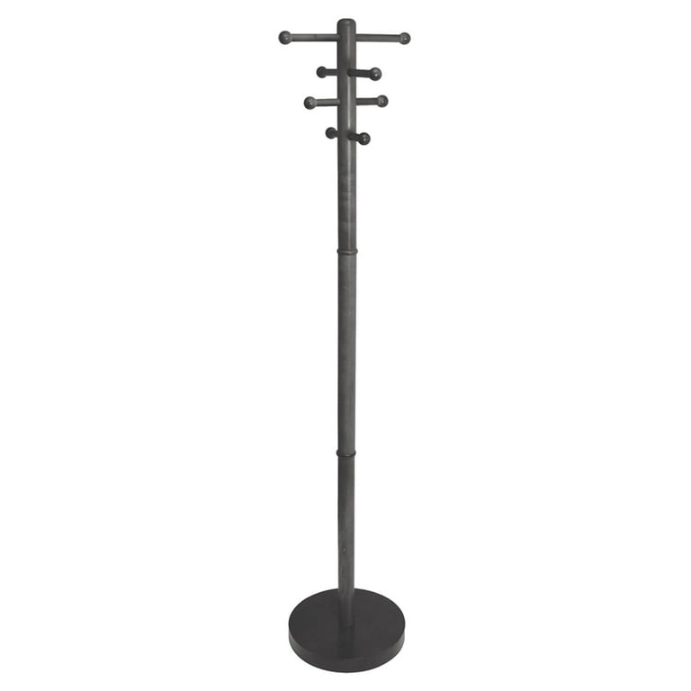 Advantus Wood Coat Tree - 8 Pegs - for Garment, Hat - Wood - Black - 1 Each Advantus Wood Coat Tree - 8 Pegs - for Garment, Hat - Wood - Black - 1 Each