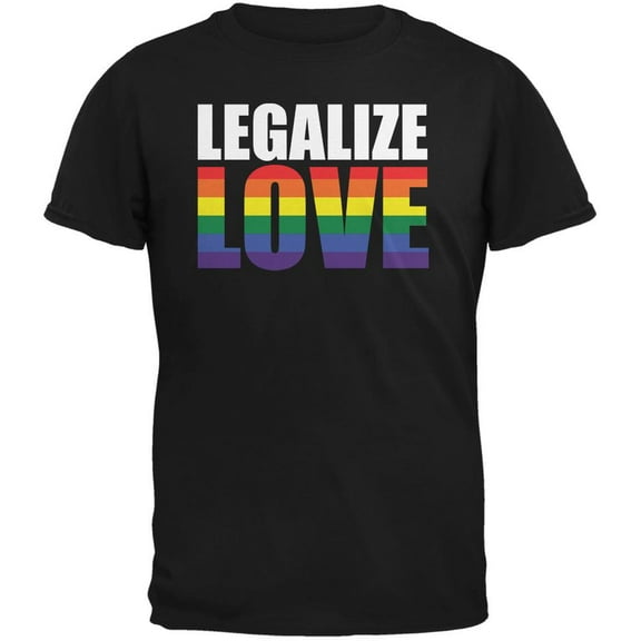 LGBT Legalize Love Rainbow Black Adult T-Shirt - 2X-Large
