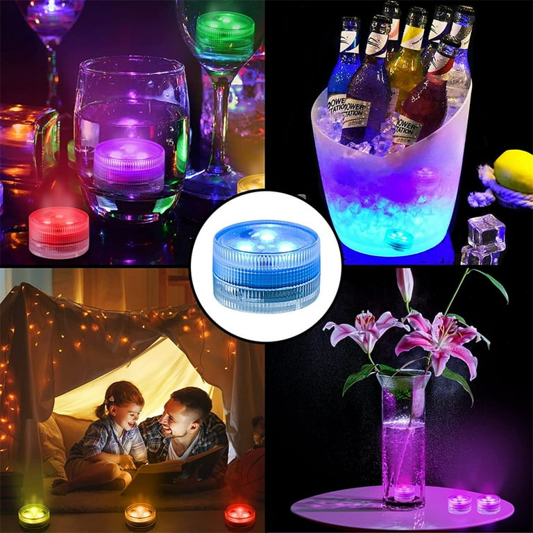 Mini Submersible Led Lights with Remote, Small Underwater Tea Lights  Candles Waterproof 1.5 RGB Mul…See more Mini Submersible Led Lights with  Remote