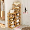 thumbnail image 2 of Bamboo Shoe Rack - Vertical Shoe Rack for Small Spaces, Tall Narrow Shoe Rack Organizer for Closet Entryway Corner Garage and Bedroom,Skinny Shoe Shelf Free Stackable DIY - Space Saving Storage, 2 of 8