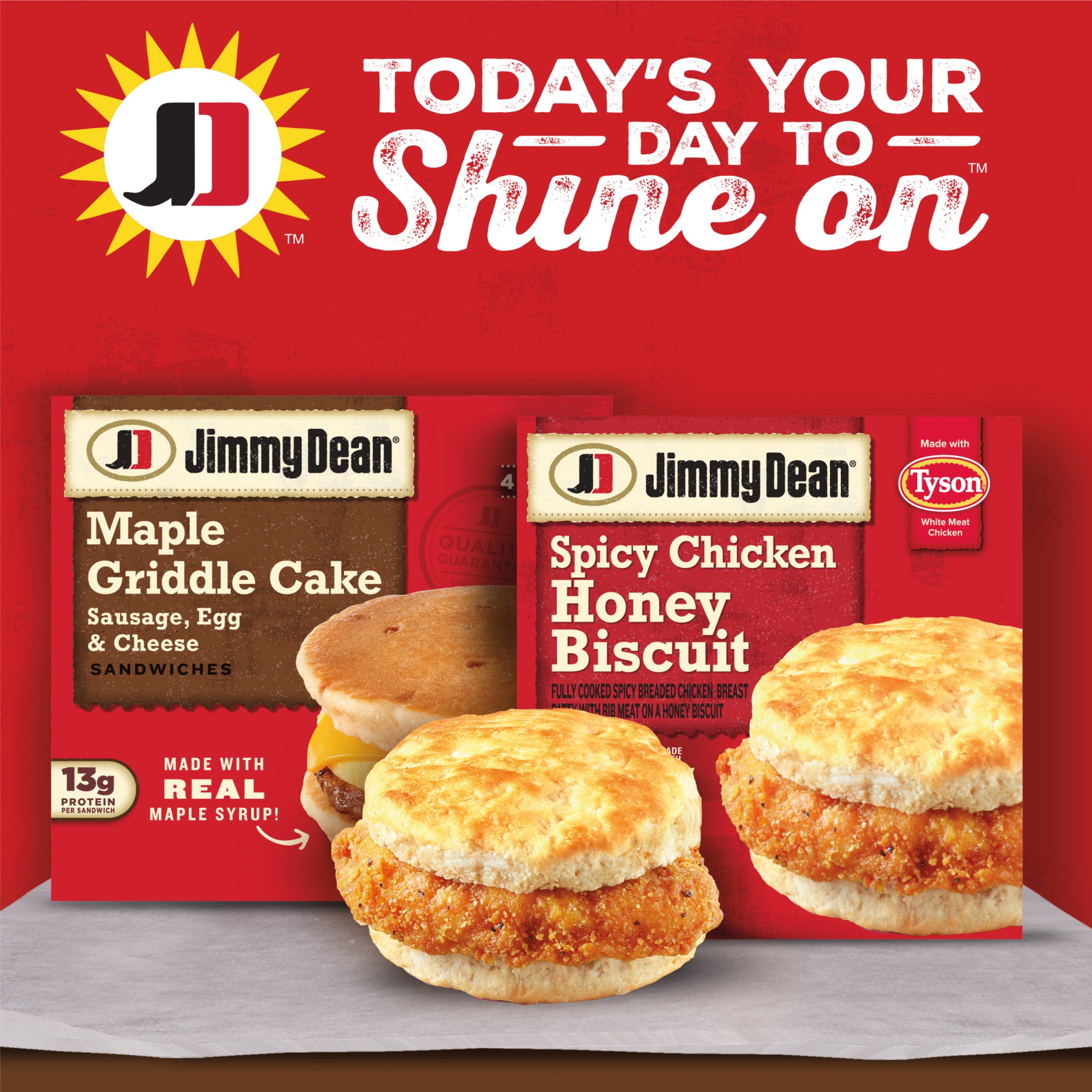 Jimmy Dean Frozen Breakfast Sandwich, Spicy Crispy Chicken Honey Biscuit, 4 Count