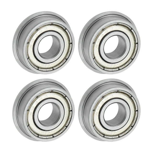 Unique Bargains F696ZZ Roulements à Billes à Bride 6x15x5mm Doubles Roulements à Bride en Acier Chromé, 4 Packs