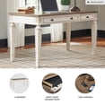 thumbnail image 3 of Signature Design by Ashley Realyn 60" Farmhouse Lift Top Desk with USB Charging - White and Brown Two-Tone Finish, 3 of 7