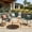 Teal, variant on DRNANLIT Green 4-Piece Outdoor Patio Chat Set PE Rattan Iron Frame Acacia Wood Table