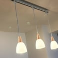 thumbnail image 5 of FSLiving J Type Track Mount Pendant Fixtures for The Kitchen Counter and bar Hanging Lamp Modern Wood and Matte Glass,Bulb not Included - 3 Pack, 5 of 7