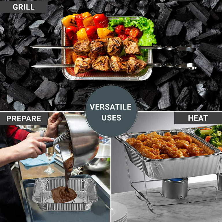 8/10pcs Aluminum Pans 9x13 Disposable Foil Half Size Steam Table Deep Pans  - Tin Pans Great for Cooking, Heating, Storing, Prepping Food