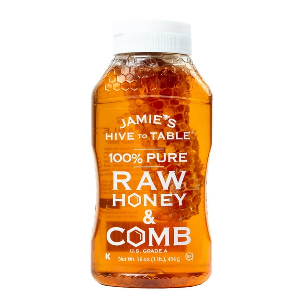 Jamies Hive To Table 100 Raw Honey Amp Comb Pure Honey 16 Oz Bottle Walmart Com Walmart Com