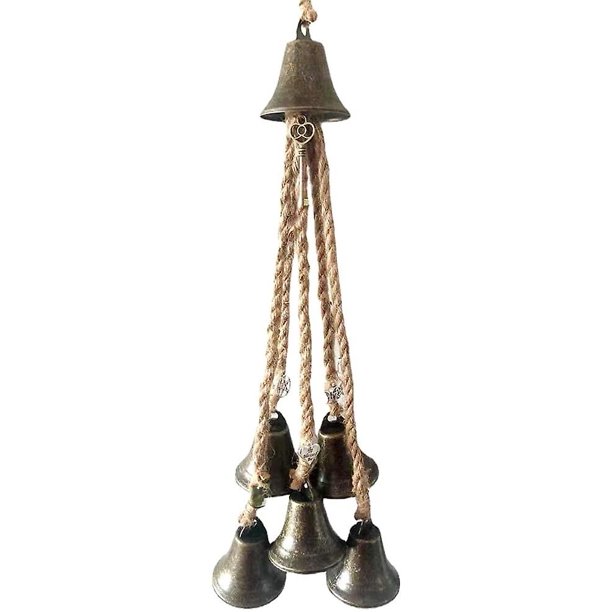 Campana de bruja Campana de viento de metal Campanas de viento Adornos colgantes, Campana de protección para porche, hogar, jardín, ventana Decoración navideña (65 mm). Afortunado Sencillez
