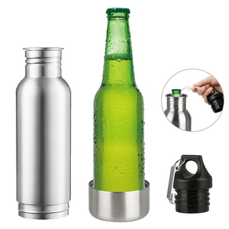 Beer Bottle Koozie For Women Stainless Steel Beer Bottle Holder Bottle Opener Insulator within Bottle Keeps Beer Cold, FitS Most 12OZ Beer Bottles ()
