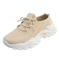 thumbnail image 2 of Womens Orthopedic Sneakers Comfortable Mesh Lace up Sports Shoes Breathable Wedge Platform Casual Walking Shoes Lightweight Arch Support Anti-Slip Sneakers for Outdoor Running Gym(Beige, 5.5), 2 of 4
