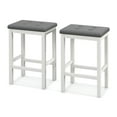 thumbnail image 2 of Yardi Yard Set of 2  Upholstered Bar Stool, Counter Height Barstools with Footrest and Back for Kitchen, Gray, 2 of 8
