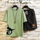 thumbnail image 2 of Camisetas Trajes deportivos Hombre Nuevo en chándal a juego Pantalones deportivos básicos de nailon 2024 Conjuntos de pantalones cortos Tendencia Ropa para hombre Estampado Top informal, 2 of 4