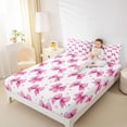 thumbnail image 3 of Erosebridal Cute Clover Bow Queen Sheet Sets 4 Pieces for Girls,Kids Teens Dreamy Flowers Bowtie Bed Set,Lightweight Room Decor, 3 of 5