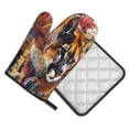 thumbnail image 2 of Xecao Abstract Lion Painting Pattern Oven Mitts and Pot Holders Sets Heat Resistant Silicone Oven Mittens Extra Thicken Long Kitchen Cotton Oven Glove for Cooking, 2 of 7