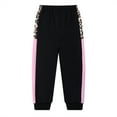 thumbnail image 4 of Toddler Girls 2 Piece Cute Outfits Set Leopard Pink Color Block Crewneck Sweatshirt with Jogger Pants Kids Clothing Set 3-4 T, 4 of 7