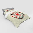 thumbnail image 3 of Ambesonne Christmas Bedding Set 3 Pcs, Traditional Motif, Twin, Beige and Red, 3 of 3