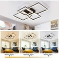 thumbnail image 3 of ANQIDI Dimmable Geometry Square Ceiling Light Modern Black Acrylic LED Chandelier for Bedroom, Living Room, 3 of 9