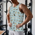 thumbnail image 5 of Pofeuu Cartoon Doodle Puppy Print Men's Workout Tank Tops Sleeveless Muscle Gym Shirt Quick Dry-XX-Large, 5 of 7