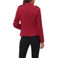 thumbnail image 3 of INSPIRE CHIC Women's Faux Suede Open Front Long Sleeve Button Decor Steampunk Jacket XS Red, 3 of 6