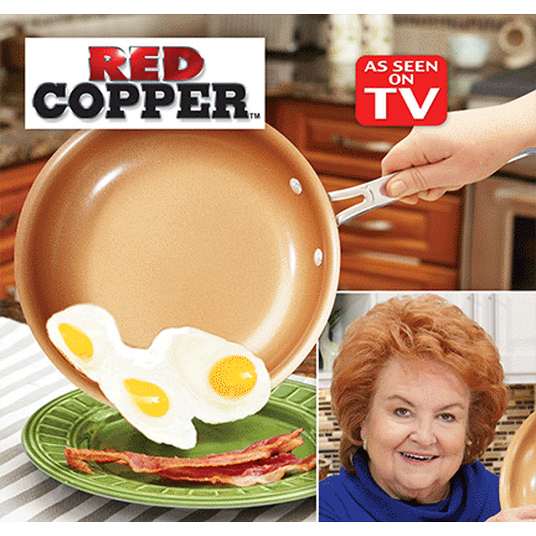 Red Copper As Seen On TV Ceramic Copper Cookware Set Red