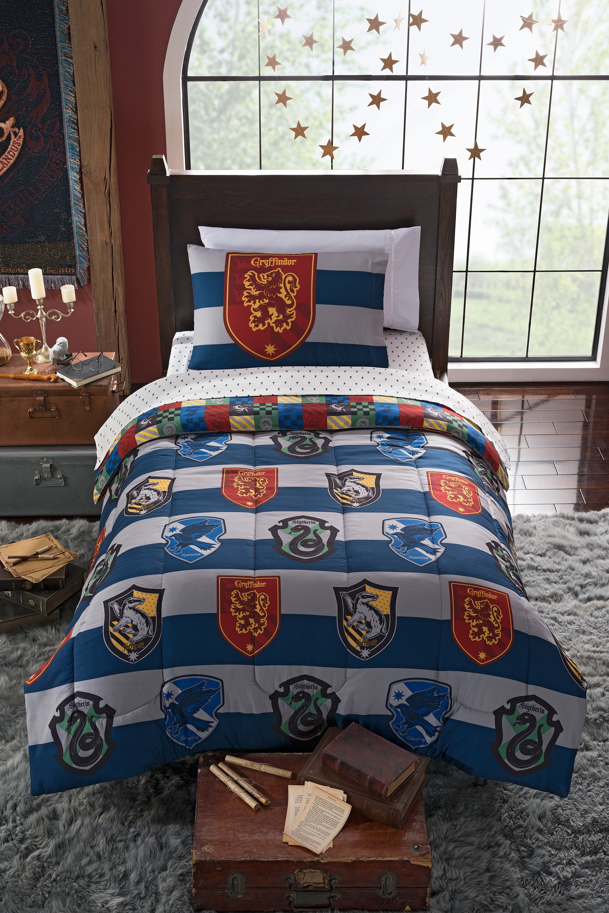 Harry Potter Rugby Pride 4 Piece Twin Bed Bag Bedding Set Comes