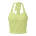 thumbnail image 4 of Women Lace Neck Crop Tops Sexy See Through Going Out Tops Cute Backless Sheer Tank Mesh Shirt, 4 of 5