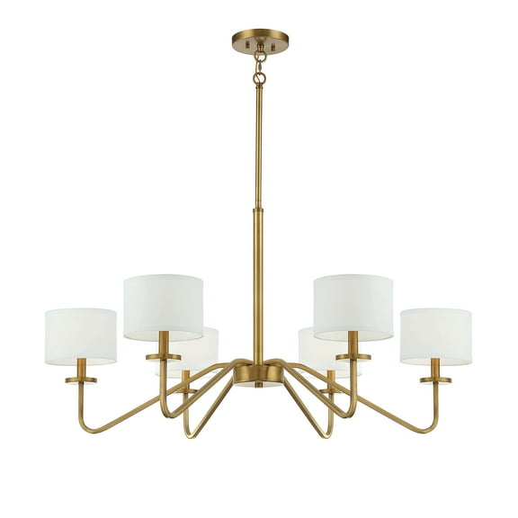 Trade Winds Lighting 6-Light Chandelier In Natural Brass