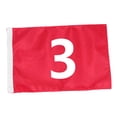thumbnail image 2 of Bandera de golf estándar, accesorio de golf, bandera grande numerada para putting green, roja, para club de campo, césped, campo de práctica, patio 3, 2 of 7