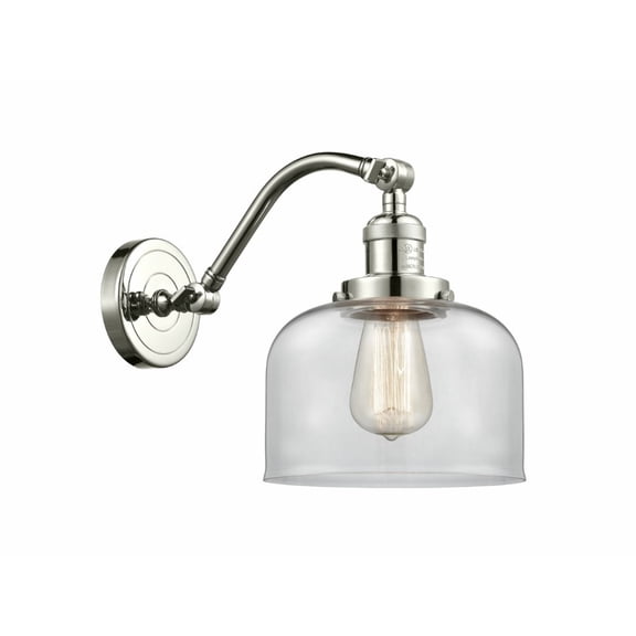 515-1W-BAB-G71-Innovations Lighting-Large Bell - 11.5 Inch 1 Light Wall Sconce  Black Antique Brass