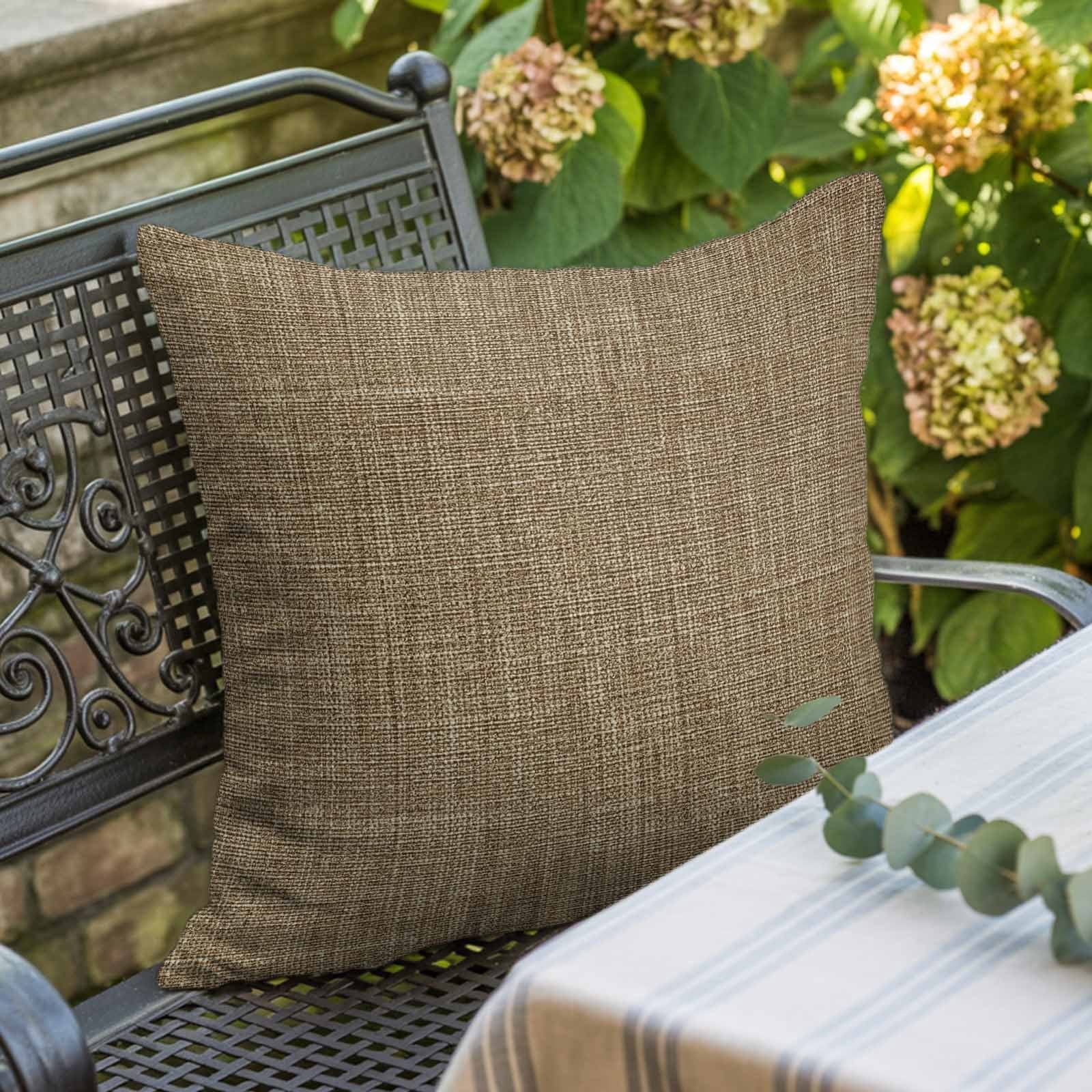 Brown Pillow Covers 24x24 Inch, Farmhouse Burlap Solid Beige Color Modern Linen Texture Linen Pillowcase with Invisible Zipper, Decorative Throw Pillow Covers Cushion Case for Couch Sofa Bed