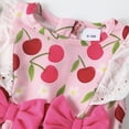 thumbnail image 4 of Baby Girl Summer Romper Infant Outfit Cherry Print with Ruffles 12-18 Months, 4 of 7