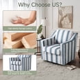 thumbnail image 4 of UIXE Swivel Accent Chair, Modern Round Barrel Arm Chair for Living Room, Bedroom, Comfy Club Reading Chairs for Adults (Stripe Navy, Set of 2), 4 of 7