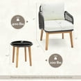 thumbnail image 3 of Costway 3-Piece Patio Furniture Set with Cushioned Chairs and Tempered Glass Side Table, White, 3 of 9