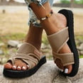 thumbnail image 3 of Dakaela Women's Slide Sandals 2026 Comfortable Orthopedic Flip Flops Summer Beach Slippers Arch Support Casual Slip on Shoes Khaki 7, 3 of 8